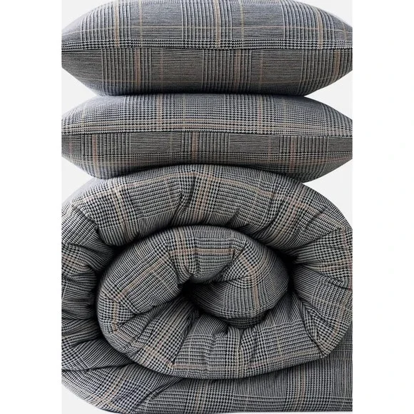 Kenneth Cole New York Sussex Cotton Flannel Duvet Cover Set, Full/Queen 2 Shams - Picture 5 of 6